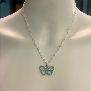 Coach Reversible Butterfly Pendant .925 Sterling Silver Necklace